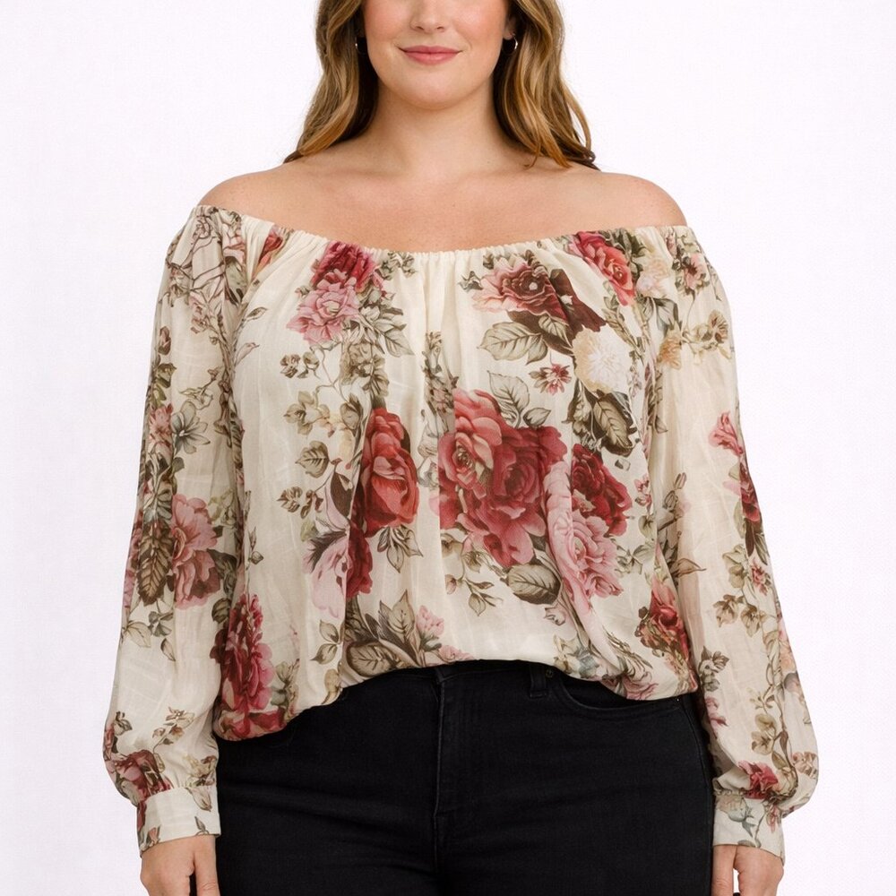 Maurices Floral Blouse Size Large - NWOT